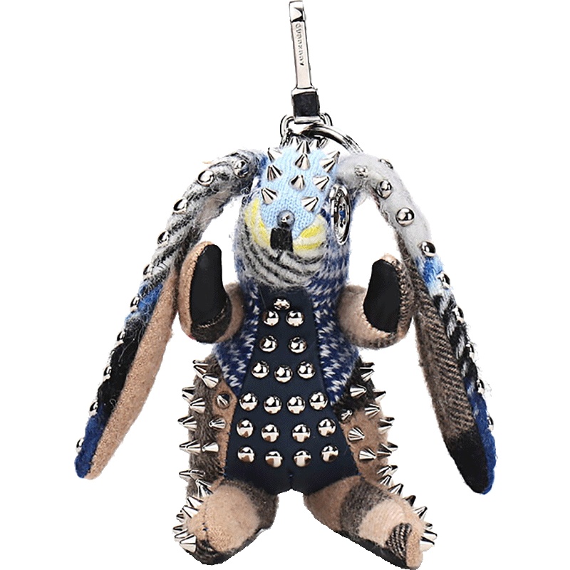 BURBERRY 博柏利 女款织物配皮VERA野兔造型钥匙扣吊饰 80003991