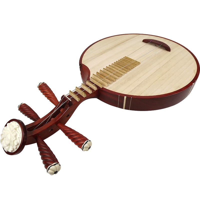 梵巢 月琴 红花梨木 京剧 民乐 西皮 二黄 演奏 初学 乐器 HM-02 缺口 原木色