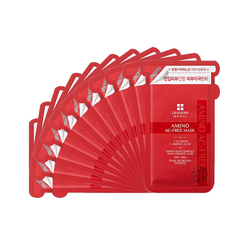 LEADERS 丽得姿 美蒂优氨基酸 清爽 面膜 10片/盒 补水保湿 修护肌肤
