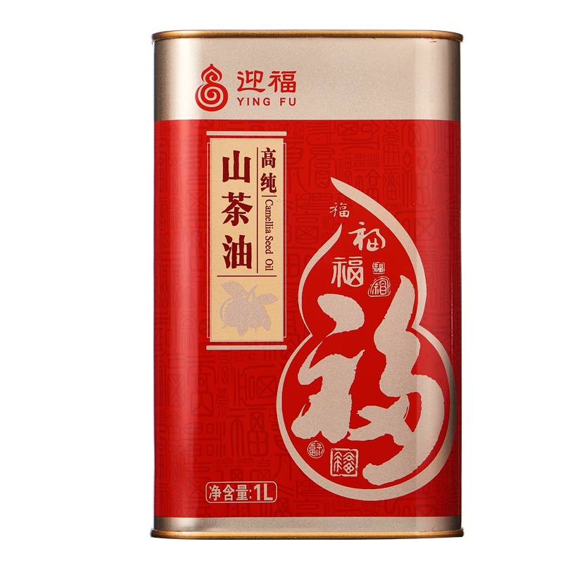 迎福高纯山茶油1L 铁桶装 食用油植物油 冷压榨茶籽油