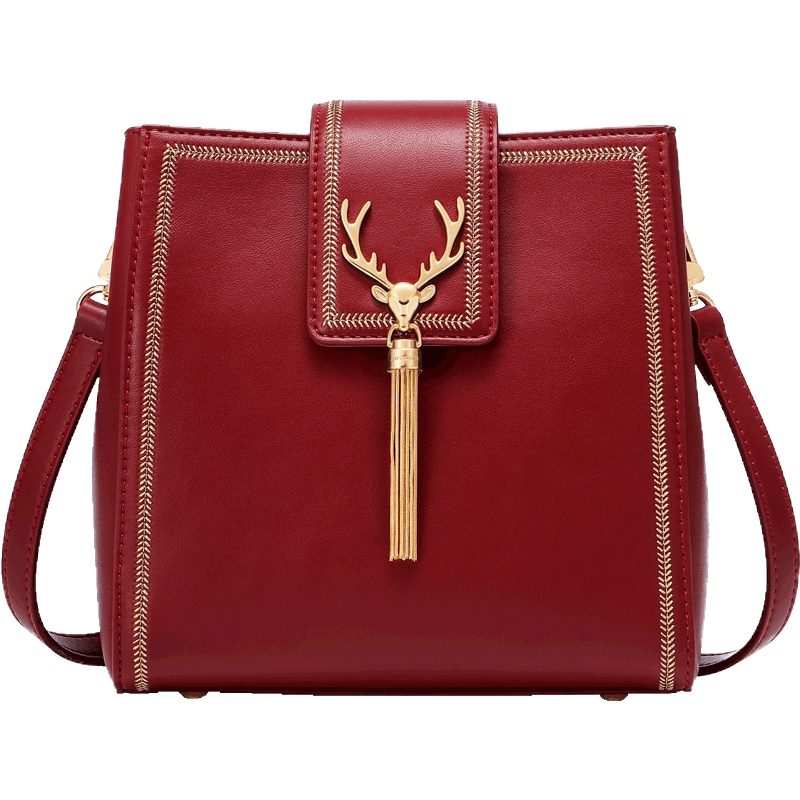 欧时纳包包2021新款水桶包大气百搭结婚新娘包斜跨包女士单肩包小女王节礼物