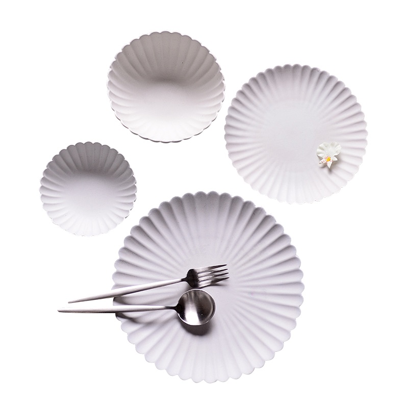 是尚 菊花盘 磨砂陶瓷盘子 菜盘