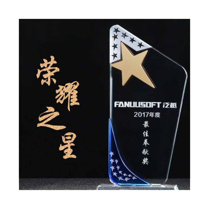 水晶奖杯 创意定制奖牌公司员工奖杯刻字星星奖杯