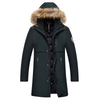雪中飞2019秋冬中长款貉子大毛领加厚羽绒服男宽松保暖外套潮
