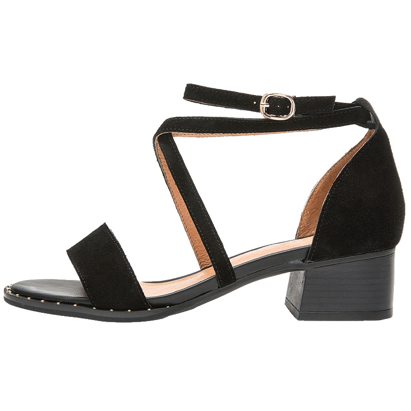 热风女士时尚粗跟凉鞋