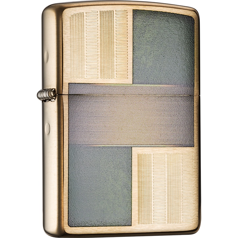 zippo芝宝打火机美国原装ZIPPO防风煤油打火机拼色设计之宝绿草茵茵28796-043523