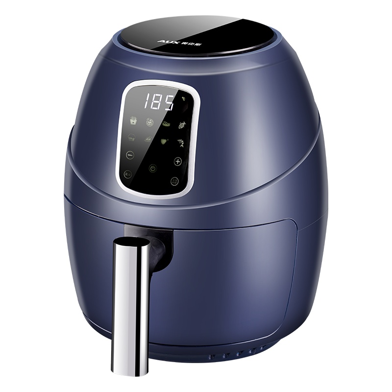 奥克斯(AUX)空气炸锅2195M蓝色电子款家用多功能4.5L容量电炸锅无油烟烘焙迷你烤薯条机不沾烤架易清洗健康无烟炸锅