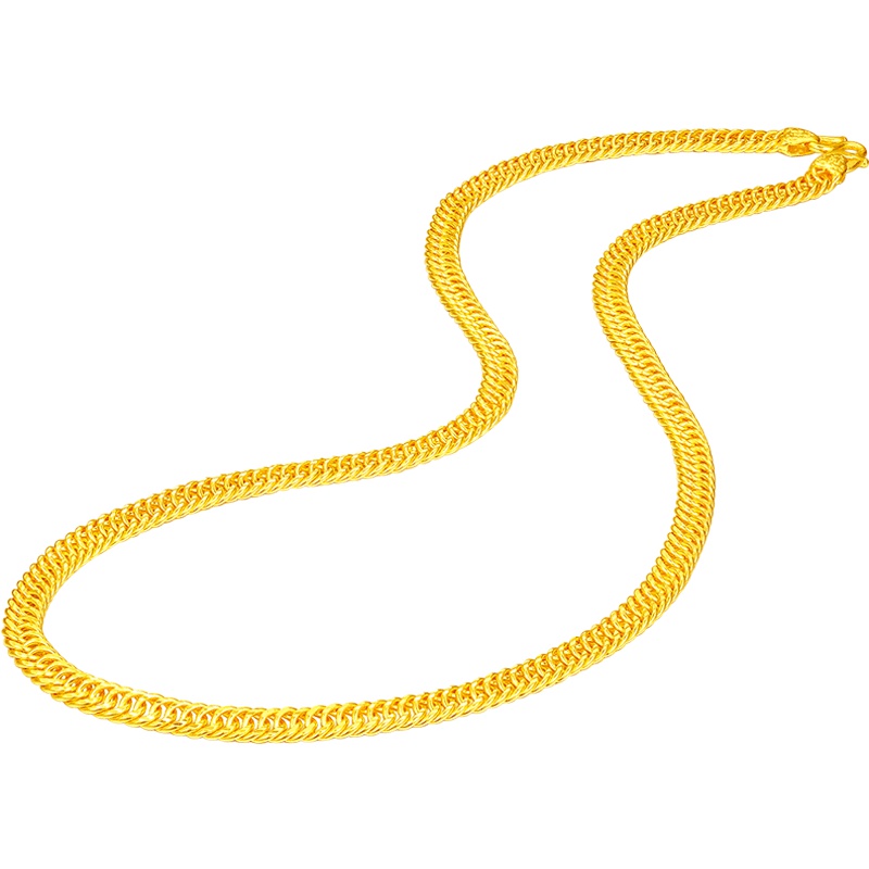 梦金园 黄金项链足金999马鞭链霸气老板链男女粗款 送男友之选