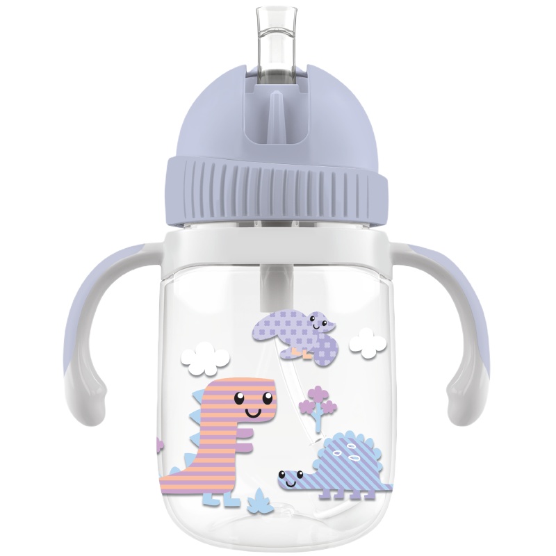 乐扣乐扣(Lock&Lock) 儿童水杯吸管杯带手柄宝宝学饮杯婴儿水壶卡通图案塑料杯 ABF680