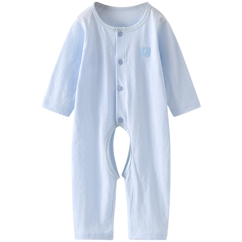 童泰(TONGTAI)春秋款3-18月婴幼儿男女宝宝衣服纯棉开裆蛤衣连体衣爬服儿童家居服连体衣