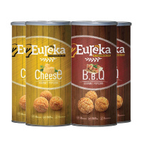 4罐装▏EUREKA 友礼佳 爆米花 芝士味、烧烤味各2罐 70g 马来西亚进口 罐装