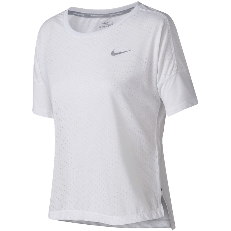 【自营】NIKE耐克女短袖T恤休闲宽松透气圆领运动T恤890994 L 890994-100白+反射银