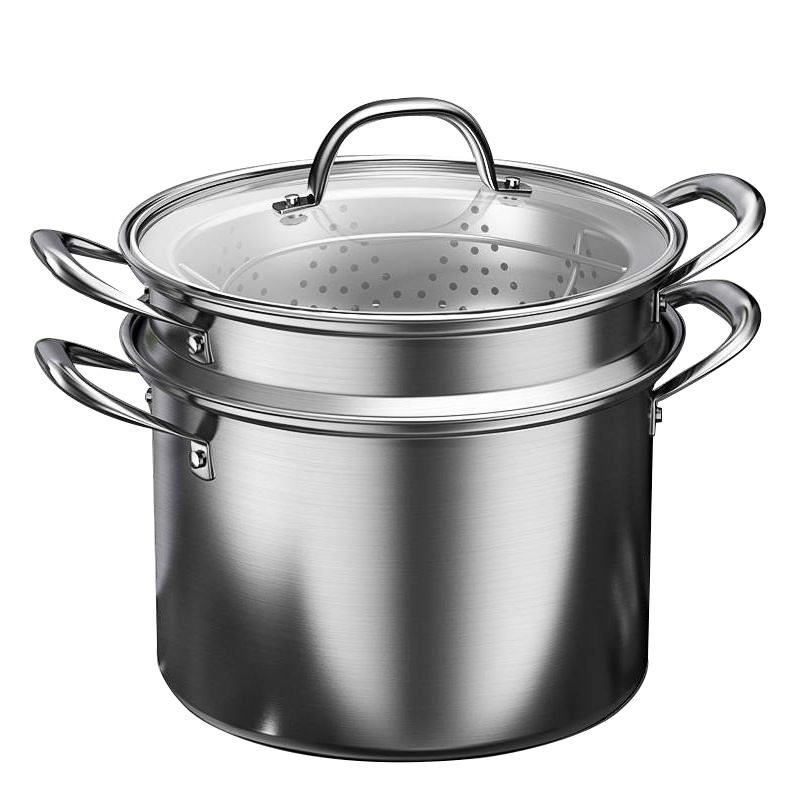 KBH不锈钢蒸锅家用蒸笼加厚多层蒸煮一体电磁炉适用