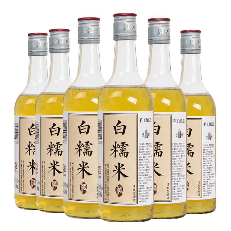 塔牌绍兴黄酒白糯米酒500ml*6瓶箱装手工月子酒女士低度花雕酒
