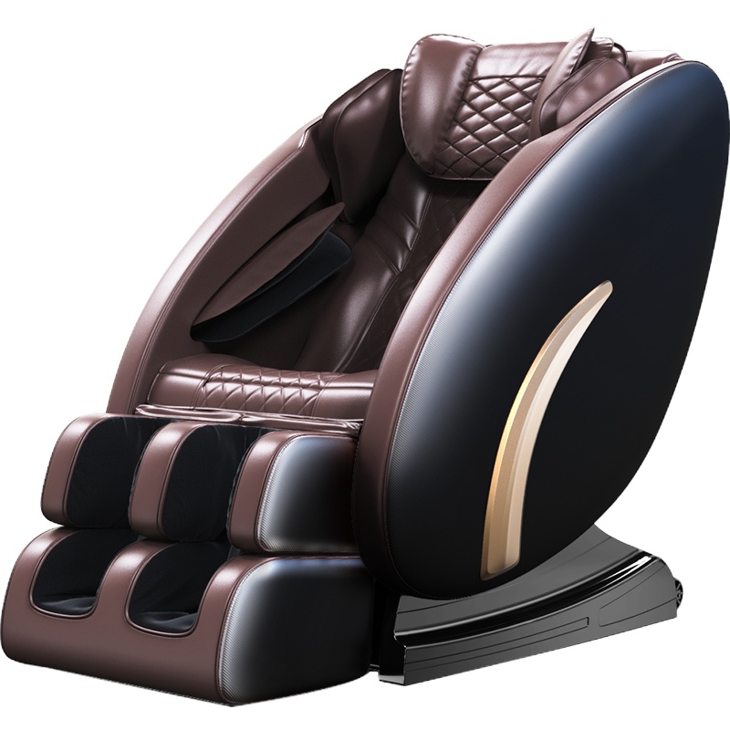 AUX/奥克斯豪华智能按摩椅X10F家用全身全自动太空豪华舱小型多功能电动沙发深V零重力颈椎肩腰揉捏按摩器 黑棕色