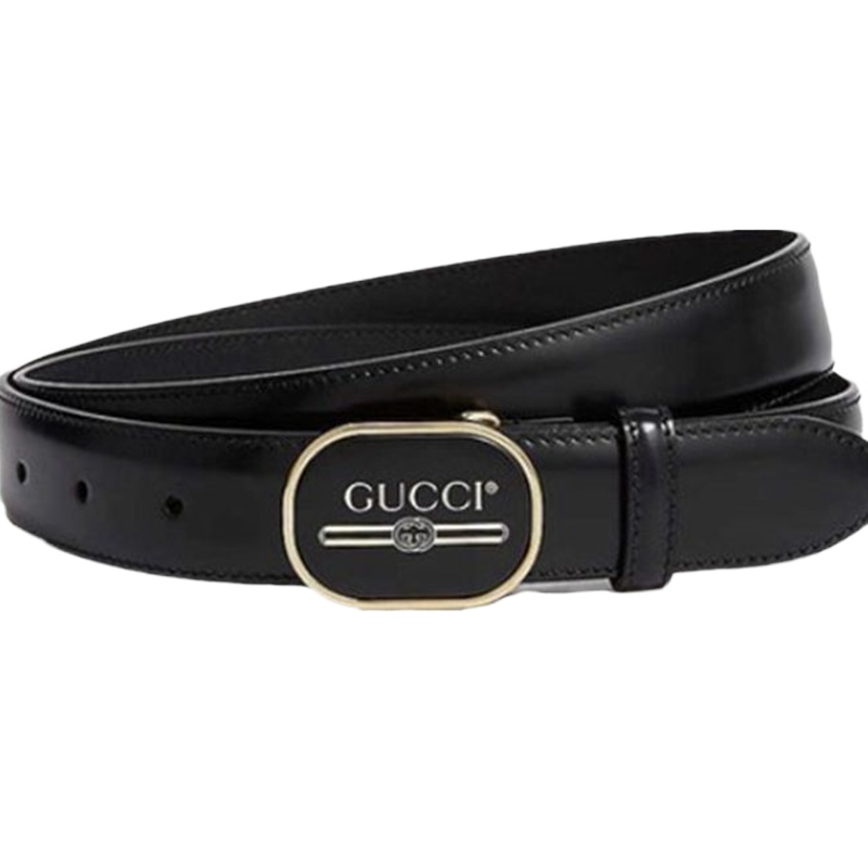 GUCCI 古驰 男士皮革板扣式腰带 547754-0F7FG-1055黑色 95CM