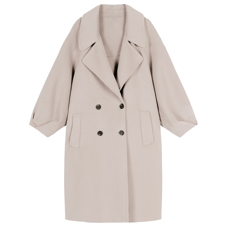 妖精的口袋Y秋冬毛呢外套女韩版中长款冬装双面呢子大衣R_1