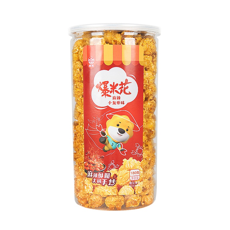 狮客[苏宁自主品牌]小龙虾味爆米花180g 玉米粗粮小零食新口味休闲