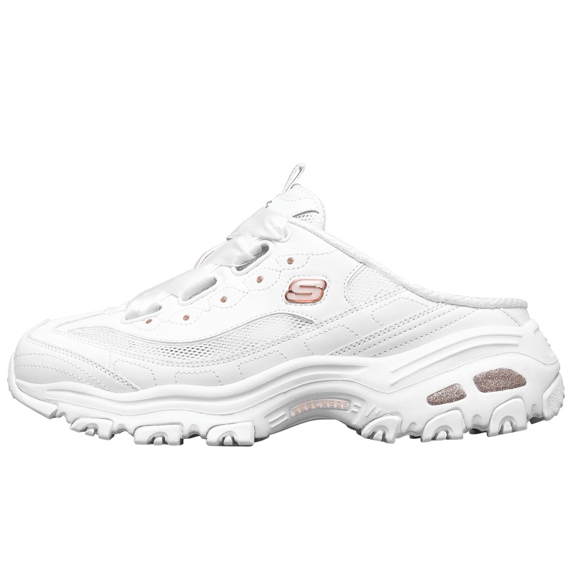 Skechers斯凯奇新款厚底老爹鞋拖鞋丝带绑带女士穆勒鞋66666282