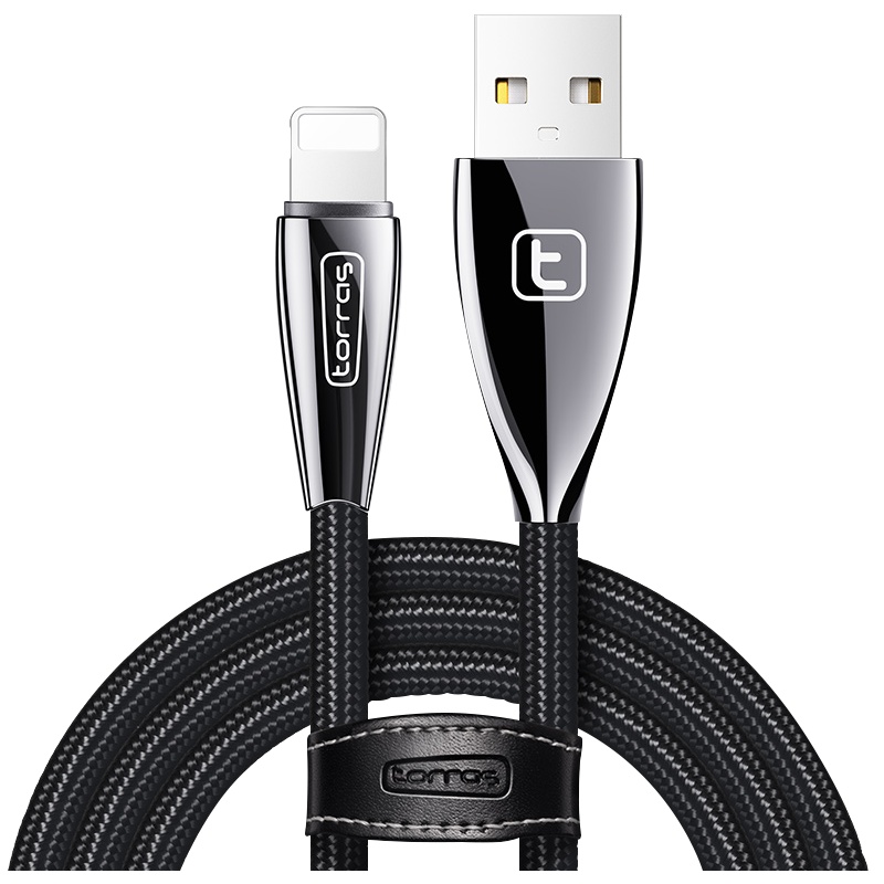 图拉斯原装正品苹果数据线 苹果678plus/X/XS/11/pormax数据线 快充闪充电线不发烫 1米冲电线 黑色