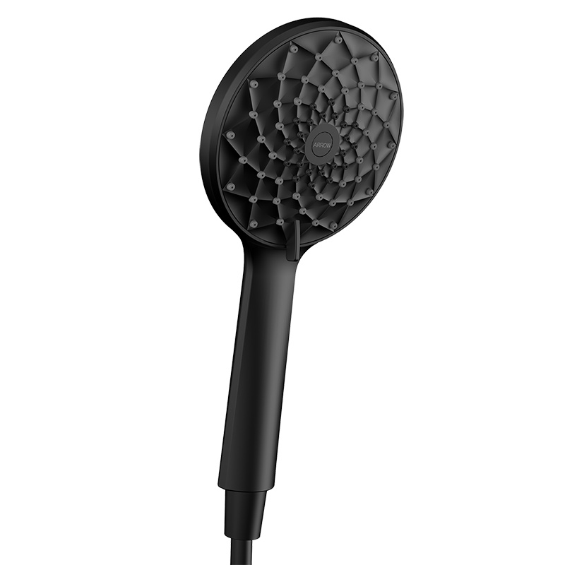 箭牌卫浴(ARROW)多功能空气增压防烫耐摔手持花洒喷头 花洒套装增压出水 黑色三功能手持花洒三件套AE5811TZ-3