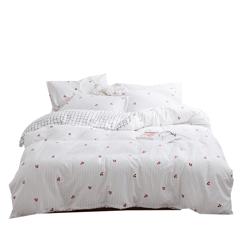 北极绒(Bejirog)ins网红全棉斜纹四件套夏季被套少女心公主风床单纯棉床上用品