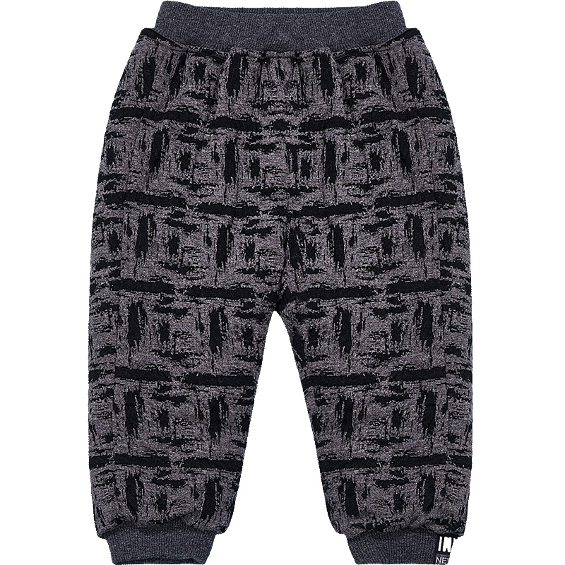 婴姿坊男童裤子2018新款冬装长裤中小童韩版潮加绒加厚休闲裤儿童运动裤