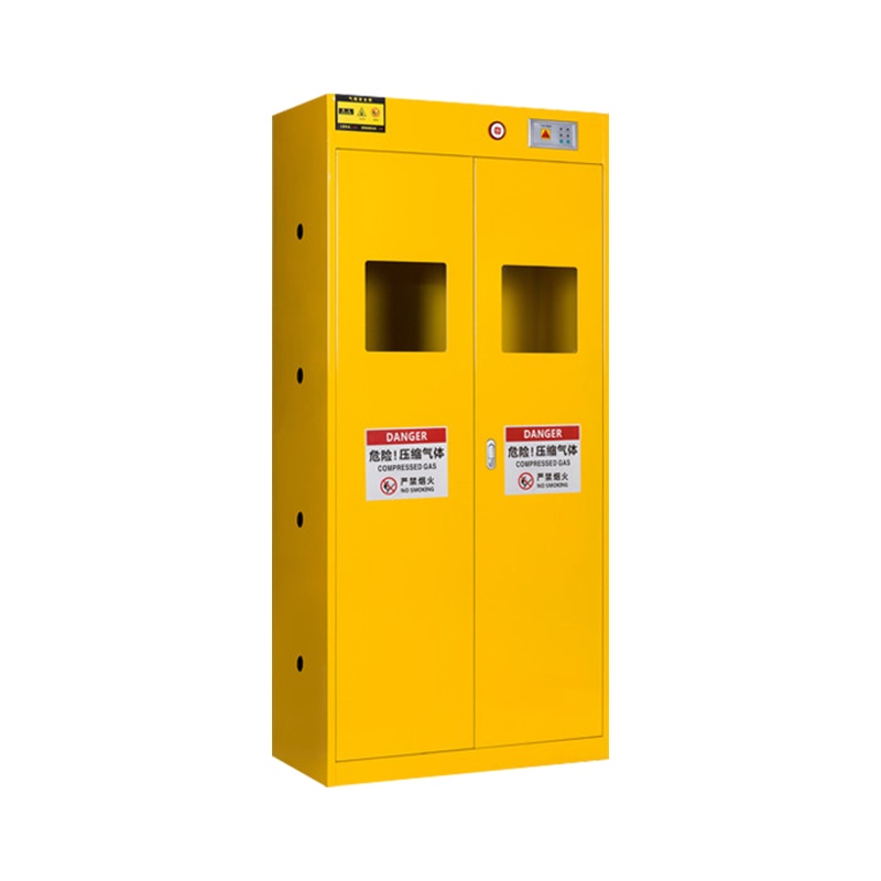振奥 智能报警气瓶柜煤气瓶防爆防泄漏安全柜 双瓶二代报警器灰白色/黄色可选