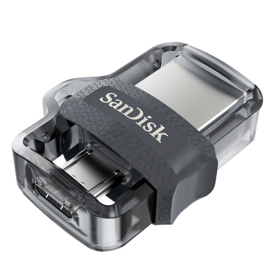 闪迪(Sandisk)128GB U盘 酷捷 高速手机电脑两用双接口OTG内存扩容 灰色