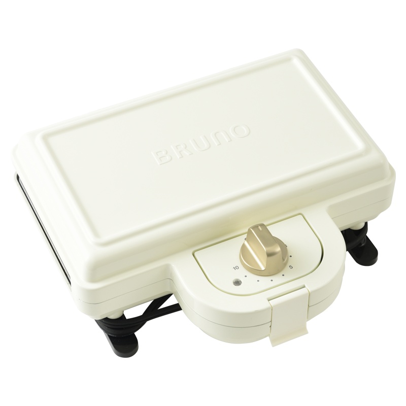 日本BRUNO轻食烹饪机Plus珍珠白标配(三明治盘x2)+鲷鱼烧+华夫饼烤盘+果挞烤盘+蛋糕烤盘 家用早餐机