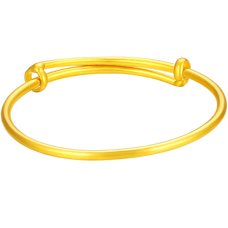 金一 足金999 黄金光面儿童手镯光圈圆管推拉活口黄金手镯送宝宝(计价) AAER009
