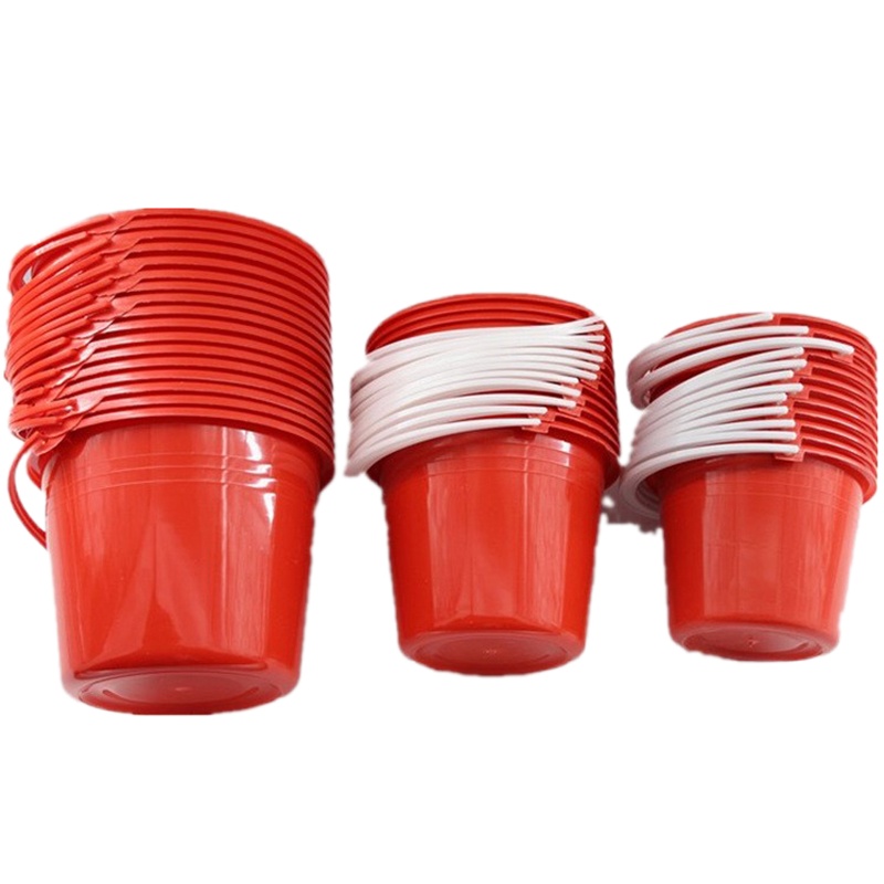 企采严选 小桶调油漆塑料桶摘草莓桶小红桶小号2升红 10个装