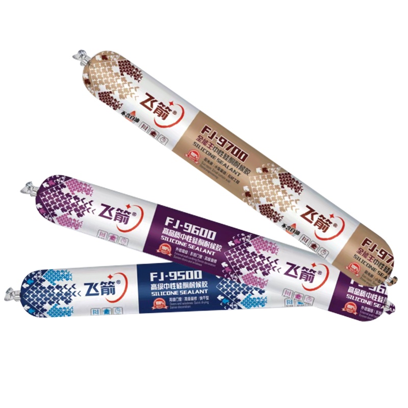 飞箭品牌硅酮耐候胶FJ9600黑色750g*20支装送2只胶嘴