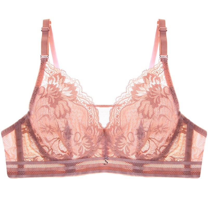 莎莲妮抹胸大码性感聚拢文胸防走光蕾丝内衣女薄款胸罩收副乳