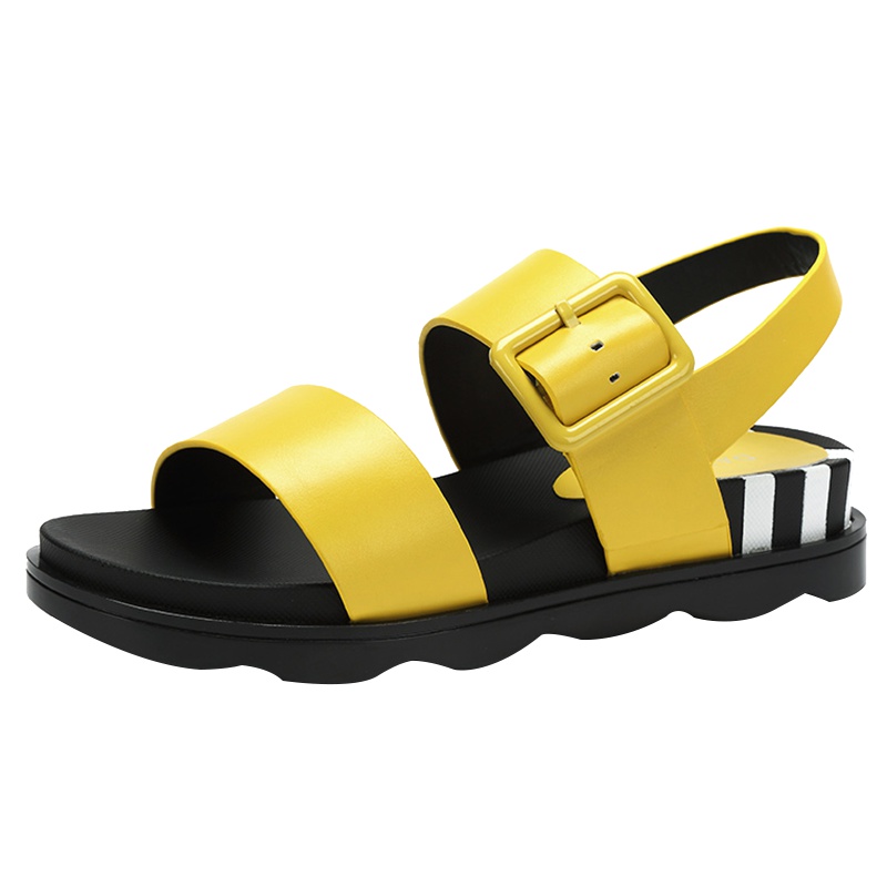 达芙妮夏季时尚街头松糕鞋纯色运动女凉鞋