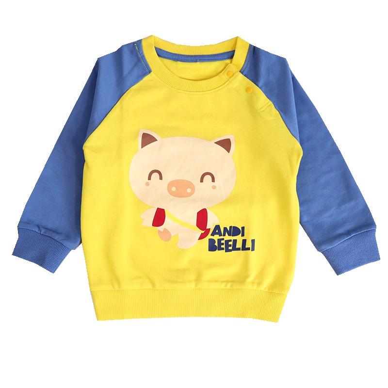 安笛贝乐儿童通用新款中小童卫衣男女童套头圆领无帽上衣长袖运动纯棉印花潮80-120cm