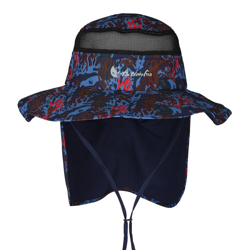 快乐狐狸（ActionFox）户外男式护脖运动沙滩帽可收纳徒步渔夫帽