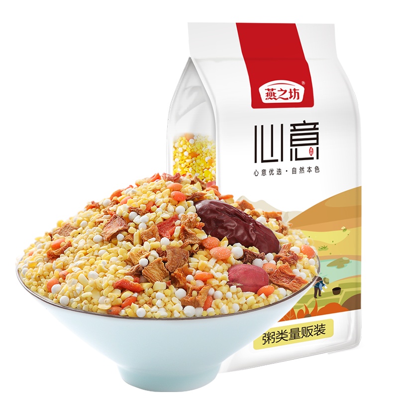 燕之坊小米南瓜粥1kg 南瓜黄小米西米花生仁