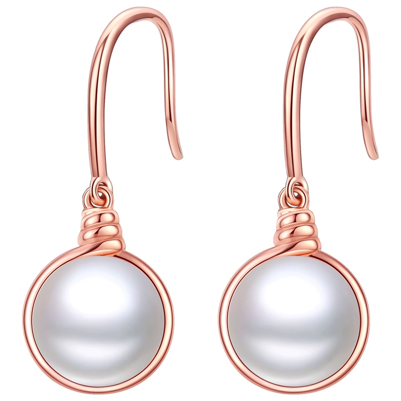 佰色传情淡水珍珠名媛耳环女韩国网红气质长款耳坠复古简约耳饰