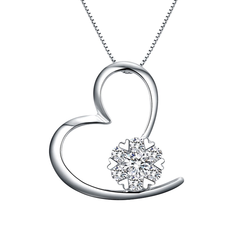 GZUAN古钻珠宝 心灵之约 18K金时尚精致百搭钻石女士吊坠/项链 D3043