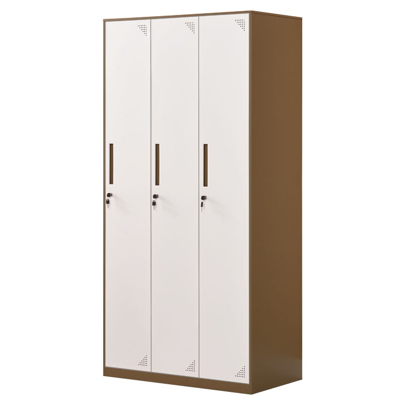 全简家具拆装柜拆装更衣柜存包柜棕色三门更衣柜