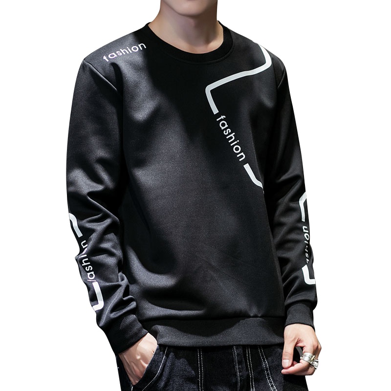 三弦(LA CORDE)2019春秋季新款男韩版修身印花卫衣LA-MYY-2913