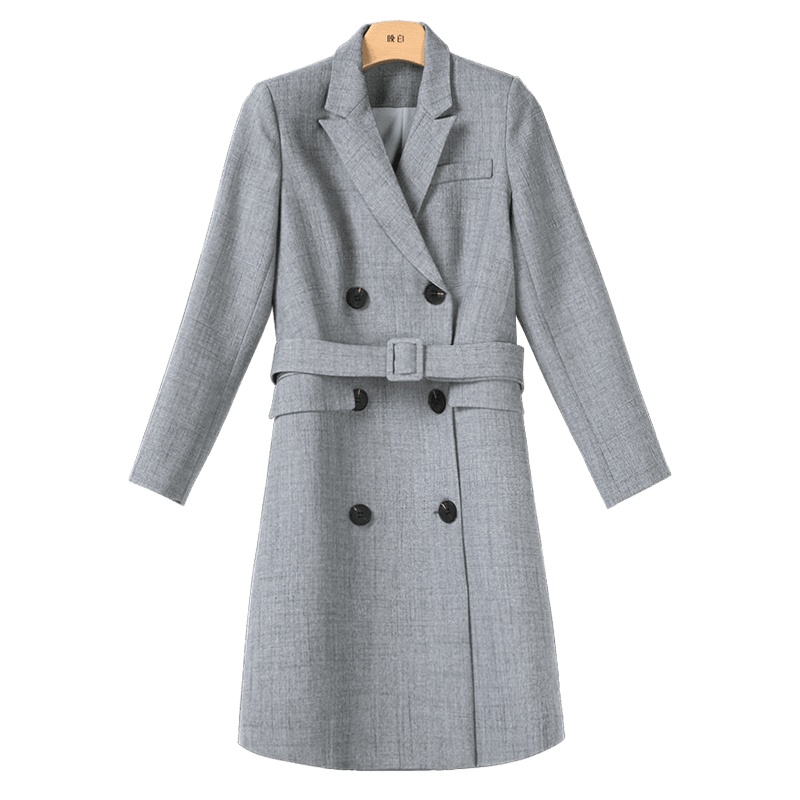 晚白2021春季新品时尚通勤修身显瘦高腰A字西装裙职业连衣裙女