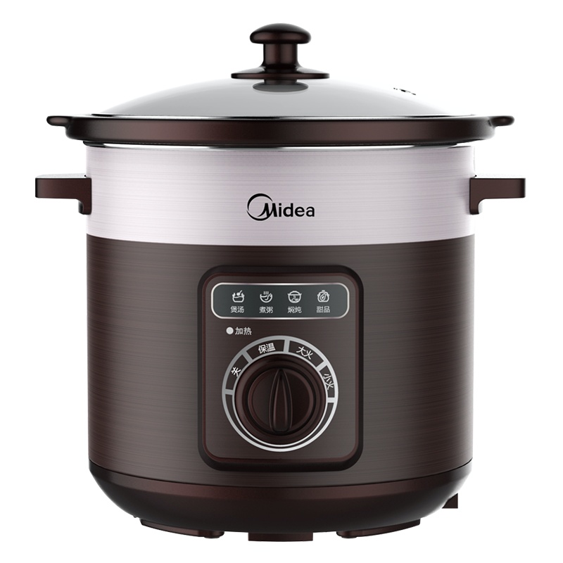 美的(Midea)电炖锅 MD-TGH50C家用5L大容量煮粥煲汤精煮慢炖砂锅电炖盅陶瓷内胆电砂锅