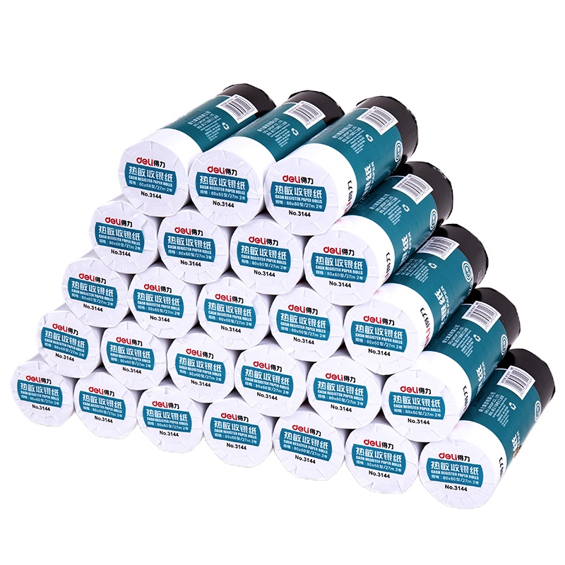得力 3144 热敏打印纸80*60mm 27米/卷 10卷/组