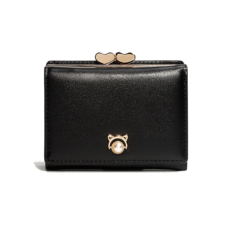 2019新款零钱包创意多功能珍珠钱夹 女士短款三折钱包