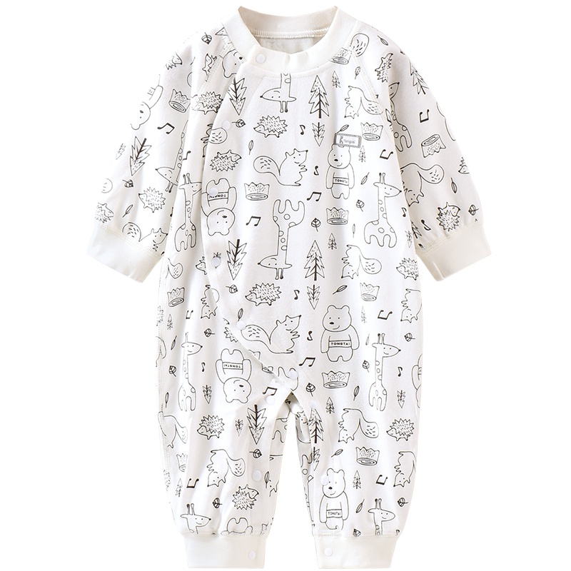 童泰新款婴儿衣服侧开连体衣1-12月男女宝宝哈衣连身衣纯棉家居服