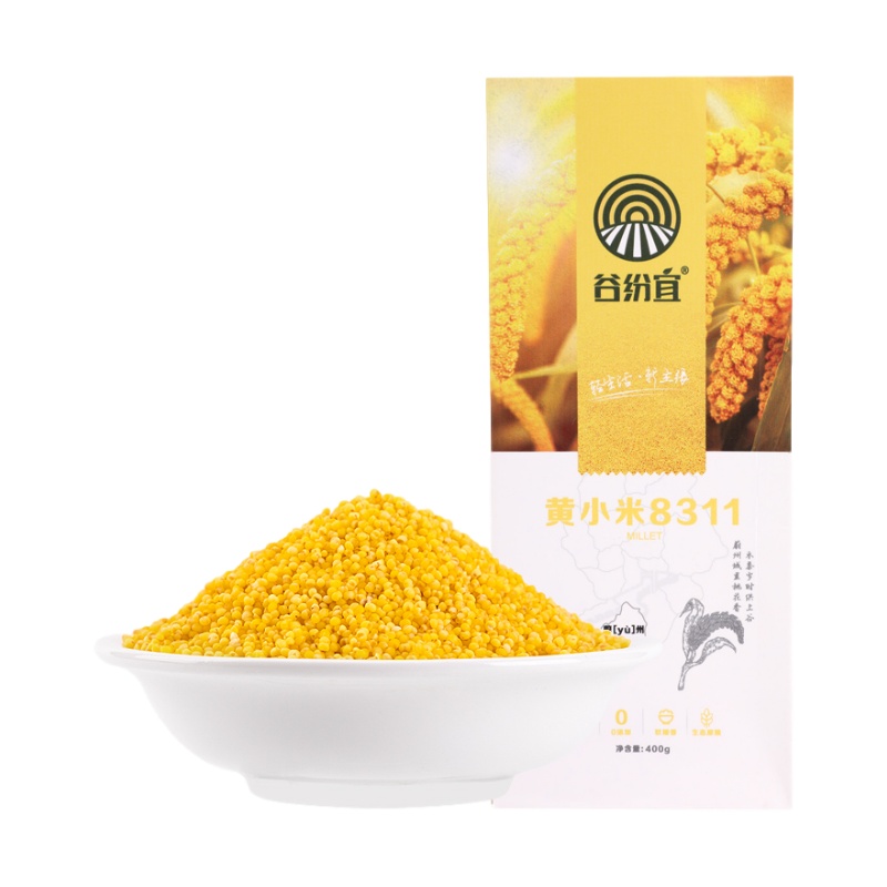 谷纷宜蔚县桃花黄小米蔚州贡米8311月子米2019农家新米小米粥400g真空包装