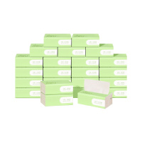 苏宁极物抽纸单包 竹纤维竹浆纸 三层100抽抽取式卫生纸巾餐巾纸擦手纸面巾纸家庭装无香[24件起售]