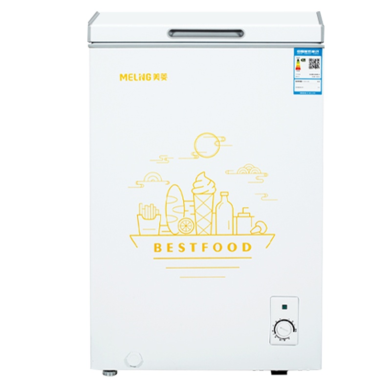 美菱(MELING) 100升 卧式冷柜 小型一级能效家用商用小冰柜 迷你冷藏柜顶开门冰箱柜 BC/BD-100DTQ